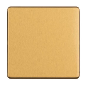 EUROLITE® Concealed 3mm Single Blank Plate - Satin Brass (Black)