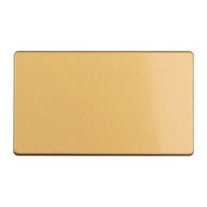 EUROLITE® Concealed 3mm 2 Gang Double Blank Plate - Satin Brass (Black)