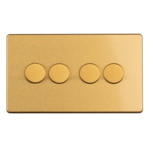 EUROLITEĀ® 4 Gang Dimmer - Satin brass