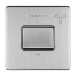 EUROLITEĀ® Concealed 3mm 6Amp Fan Isolator Switch - Stainless Steel (Matching)