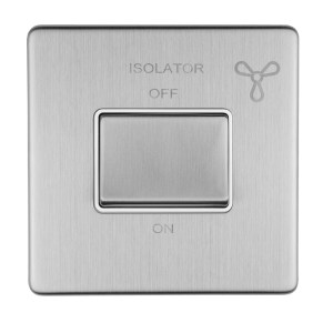 EUROLITEĀ® Concealed 3mm 6Amp Fan Isolator Switch - Stainless Steel (Matching)