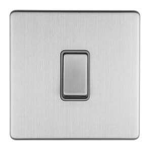 EUROLITEĀ® Concealed 3mm 2 Gang Intermediate Switch - Stainless Steel (matching)