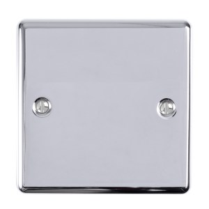 EUROLITE® Enhance Decorative Single Blank Plate - Polished Chrome