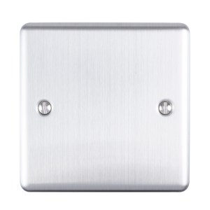 EUROLITE® Enhance Decorative Single Blank Plate - Satin Stainless (Enhance)