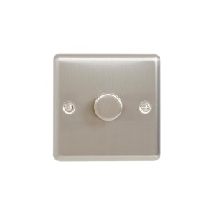 EUROLITEĀ® Enhance Decorative 1 Gang Dimmer - Satin Stainless (Enhance)
