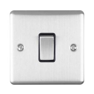 EUROLITEĀ® Enhance Decorative 20Amp Switch - Satin Stainless (Black)
