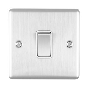 EUROLITEĀ® Enhance Decorative 20Amp Switch - Satin Stainless (White)
