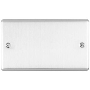 EUROLITE® Enhance Decorative Double Blank Plate - Satin Stainless (Enhance)
