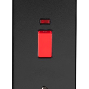EUROLITEĀ® Enhance Decorative 45Amp Switch With Neon Indicator - Matt Black (Black)