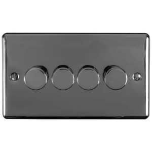 EUROLITEĀ® Enhance Decorative 4 Gang Dimmer - Black Nickel (Black)