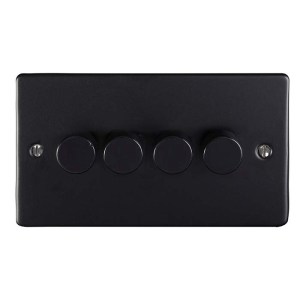 EUROLITEĀ® Enhance Decorative 4 Gang Dimmer - Matt Black (Black)