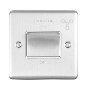 EUROLITE® Enhance Decorative Fan Switch - Satin Stainless (White)