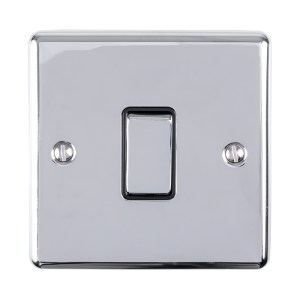 EUROLITEĀ® Enhance Decorative Intermediate Switch - Polished Chrome (Black)