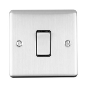 EUROLITEĀ® Enhance Decorative Intermediate Switch - Satin Stainless (Black)