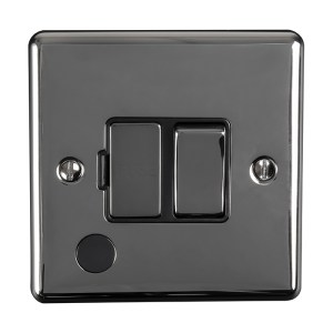 EUROLITEĀ® Enhance Decorative Switched Fuse Spur With Flex Outlet - Black Nickel (Black)