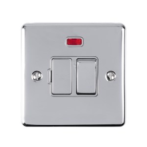 EUROLITEĀ® Enhance Decorative Switched Fuse Spur With Neon Indicator - Polished Chrome (GREY)