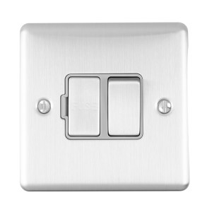 EUROLITEĀ® Enhance Decorative Switched Fuse Spur - Satin Stainless (Grey)