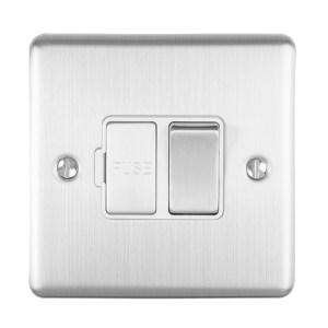 EUROLITEĀ® Enhance Decorative Switched Fuse Spur - Satin Stainless (White)