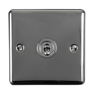 EUROLITEĀ® Enhance Decorative 1 Gang Toggle Switch - Black Nickel (Black)