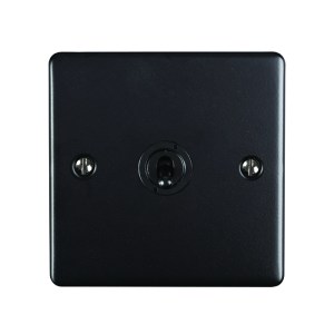 EUROLITEĀ® Enhance Decorative 1 Gang Toggle Switch - Matt Black (Black)