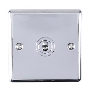 EUROLITEĀ® Enhance Decorative 1 Gang Toggle Switch - Polished Chrome (Enhance)
