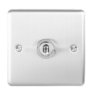 EUROLITEĀ® Enhance Decorative 1 Gang Toggle Switch - Satin Stainless (Enhance)