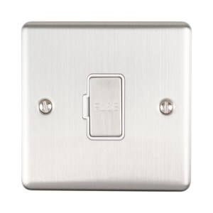EUROLITE® Enhance Decorative Unswitched Fuse Spur - Satin Stainless (White)