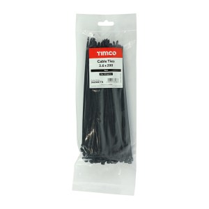 TIMCO Cable Ties Black - 3.6 x 200