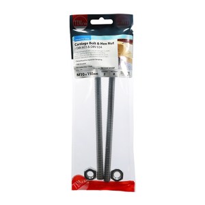 TIMCO Carriage Bolts DIN603 & Hex Full Nut DIN934 A2 Stainless Steel - M10 x 150