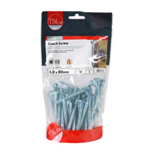 TIMCO Coach Screws Hex Head Silver - 8.0 x 80