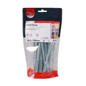 TIMCO Coach Screws Hex Head Silver - 10.0 x 130