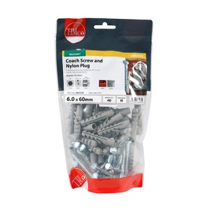 TIMCO Coach Screws Hex Head Silver - 6.0 x 60