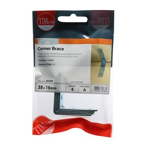 TIMCO Corner Braces Silver - 38 x 38 x 16