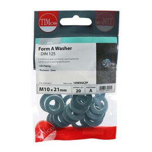 TIMCO Form A Washers DIN125-A Silver - M10