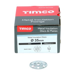 TIMCO Metal Insulation Discs Silver - 35mm