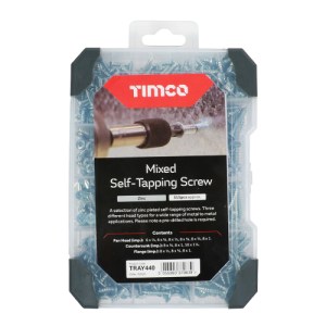 TIMCO Self-Tapping Silver Screws Mixed Tray - 475pcs