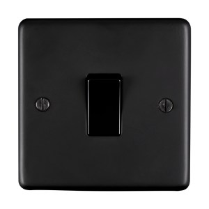 EUROLITEĀ® Stainless steel 1 Gang Switch - Matt Black (Black)