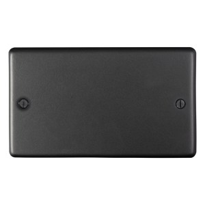 EUROLITE® Stainless steel Double Blank Plate - Matt Black (Black)