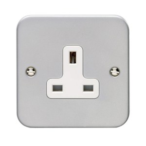 EUROLITEĀ® Utility 1 Gang Unswitched Socket - Grey