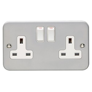 EUROLITEĀ® Utility 2 Gang Socket - Grey