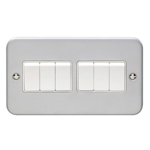 EUROLITEĀ® Utility 6 Gang Switch - Grey