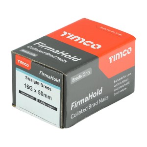 TIMCO FirmaHold Collated 16 Gauge Straight Galvanised Brad Nails - 16g x 50