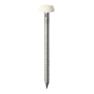 TIMCO Polymer Headed Pins A4 Stainless Steel White - 25mm