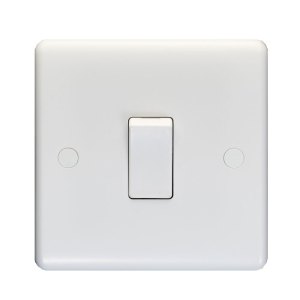 EUROLITEĀ® Enhance White Plastic 1 Gang Switch - White (White)