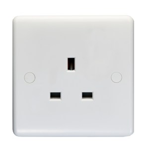 EUROLITEĀ® Enhance White Plastic 1 Gang Unswitched Socket - White (White)