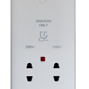 EUROLITEĀ® Enhance White Plastic Shaver Socket - White (White)