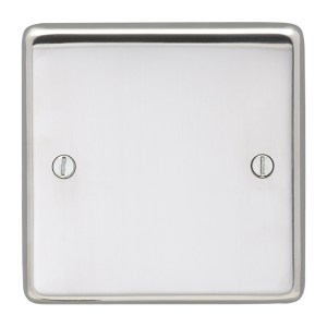 EUROLITE® Stainless steel Single Blank Plate - Polished Stainless Steel (Black)