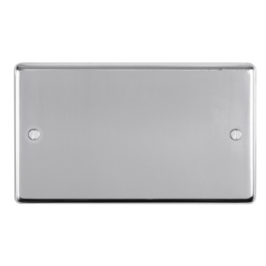 EUROLITE® Stainless steel Double Blank Plate - Polished Stainless Steel (Black)
