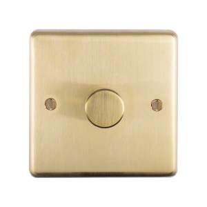 EUROLITEĀ® Stainless steel 1 Gang Dimmer - Satin Brass