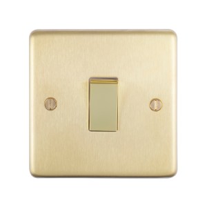 EUROLITEĀ® Stainless steel 20Amp Switch - Satin Brass (White)